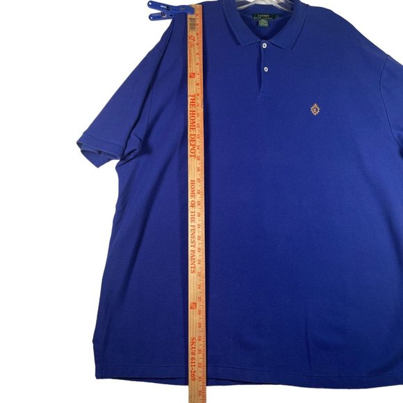 Lauren Ralph Lauren Mens Polo Shirt XXL Blue LRL Crown Embroidered Logo Soft - Picture 5 of 8